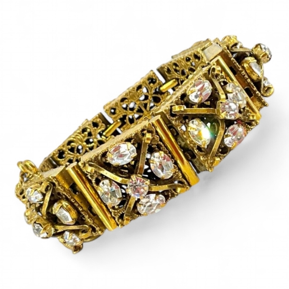 Bold Statement Bracelet & Earrings Set, High End Vintage jewelry - Picture 3 of 9